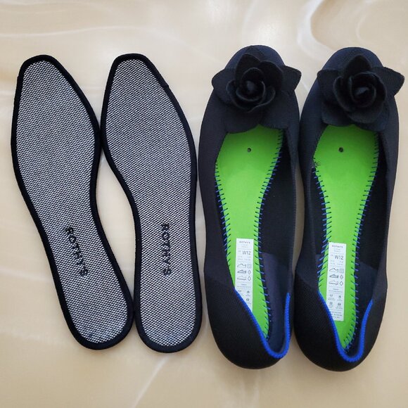 Rothy's The Petal Square Women's Slip On Flat in Black Size 12 - Picture 10 of 12